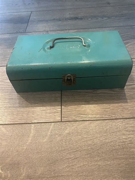 Vintage Bernzomatic Metal green Tool Box Case With Handle